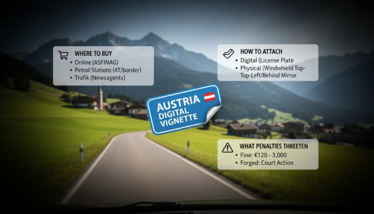 Vignette in Österreich: Wo kaufen, wie anbringen und welche Strafen drohen